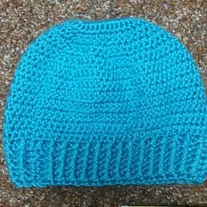 Kids crochet ponytail hat